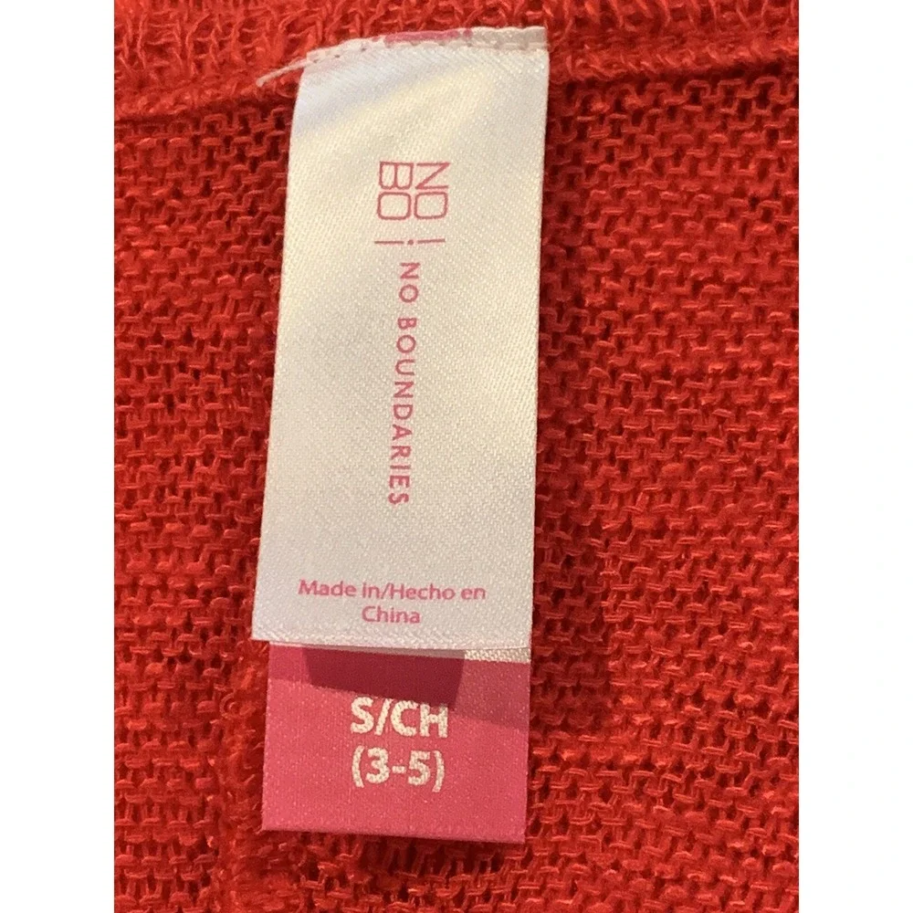 No Boundaries Junior Heart Cardigan Red 3-5 New with Tags Lace